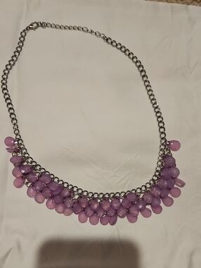 Women's Purple Teardrop Cluster Necklace - Unbranded